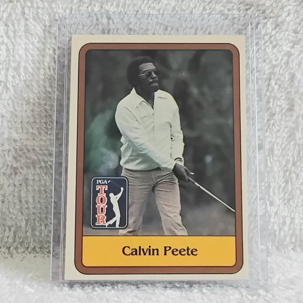 3/$25 E/NM 1981 Donruss Golf Inaugural Calvin Peete RC PGA Tour Card 42!!